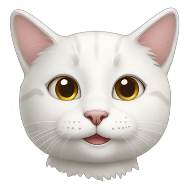 White cat smiles sticker