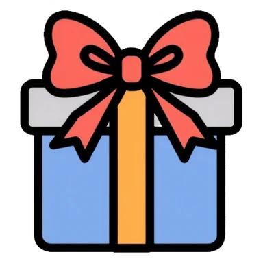 present with ribbon sticker