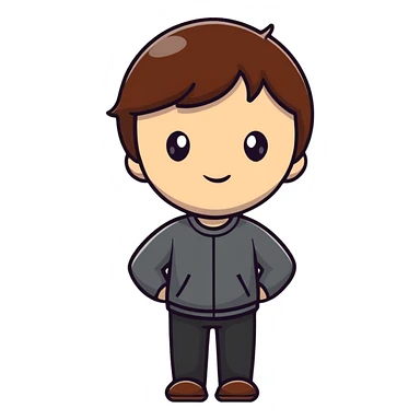 sad person with brown short hair sticker