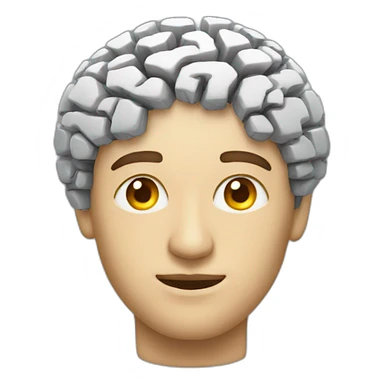 man with digital brain sticker