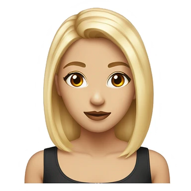 Girl with impossibly blue and orange eyes with blonde hair and black highlights  sticker