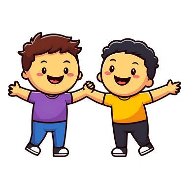 two close friends laughing together sticker
