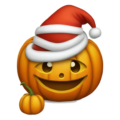 Pumpkin wearing Santa hat  sticker