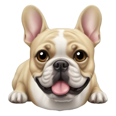 a french bulldog with a ball in its mouth sticker