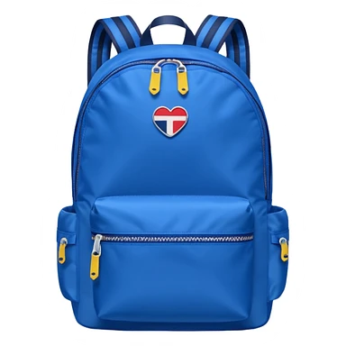 blue backpack with tommyjeans logo sticker