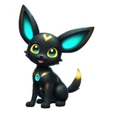  Shiny Umbreon with glowing cyan markings full body sticker