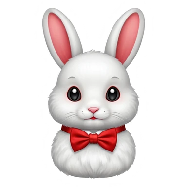 White rabbit with red bow tie sticker