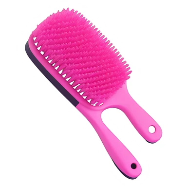 realistic 3d iOS style pink hairbrush emoji sticker