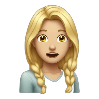 blonde crying sticker