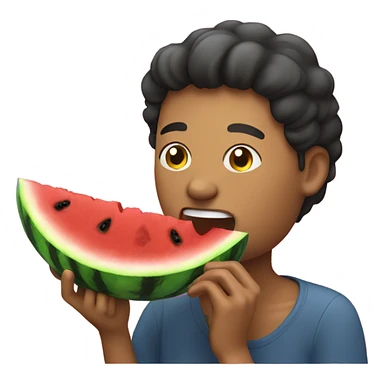 person eating watermelon  sticker