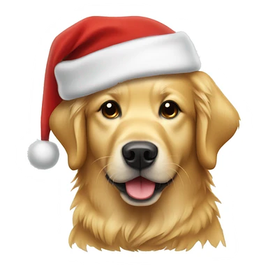 Golden retriever with Santa hat  sticker