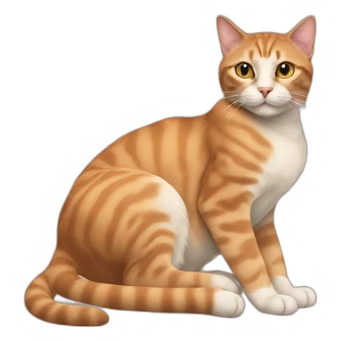 a cat lying, on the legs of a human sticker