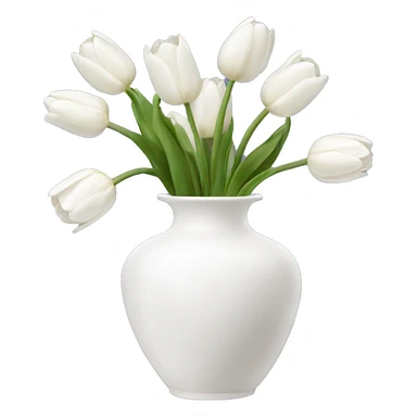 White tulips vase sticker