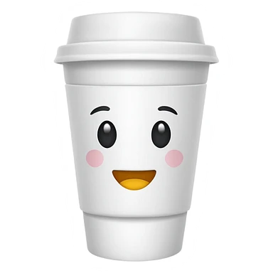 White solid paper cup filled with drank sticker