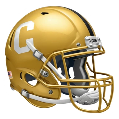 College football player helmet in gold color  sticker