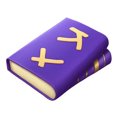 Purple book and blue book one up the other sticker