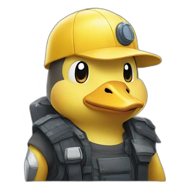 psyduck con casco de seguridad sticker