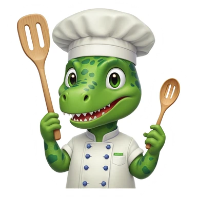 Dinosaurio chef green sticker