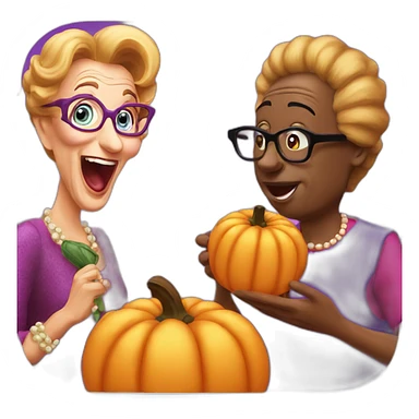 Clay Davis eating pumpkins with dame edna sticker