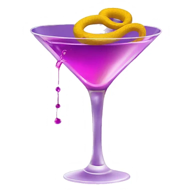 a snake coiling around a martini glass filled with purple-red liquid sticker