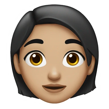 girl with black hair and  dark eyebrows  sticker