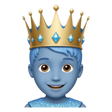 blue Boy glitter crown sticker
