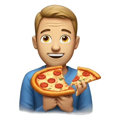 Man eating pizza sticker
