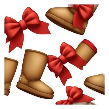 Red bow on uggs sticker