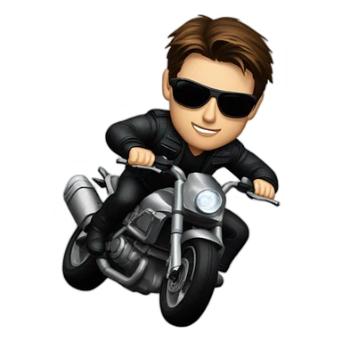 Tom Cruise en moto dans mission impossible rogue nation sticker