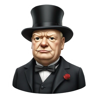 photorealistic Winston Churchill sticker