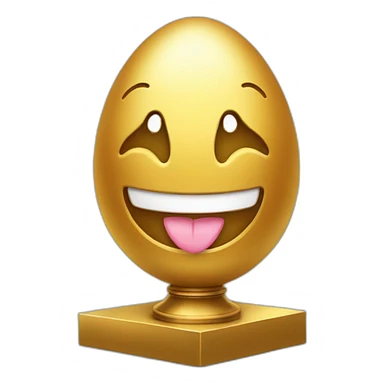 smiling golden egg on a pedestal sticker