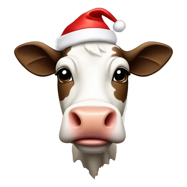 Cow with Santa hat sticker
