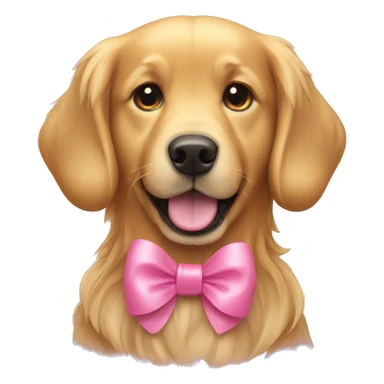 Golden Retriever with a Pink Bow sticker
