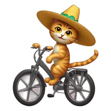 Cat sombrero on bike sticker