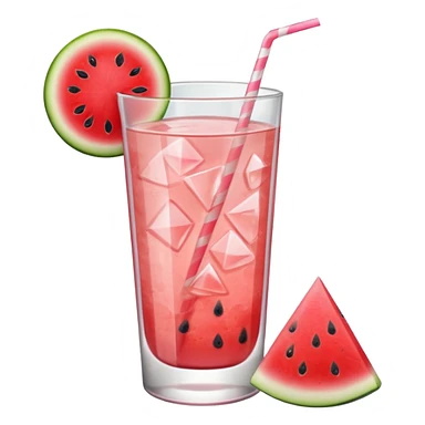 very light pink lemonade in glass with triangle chunk of watermelon on rim no straw sticker