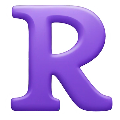 A purple letter R sticker