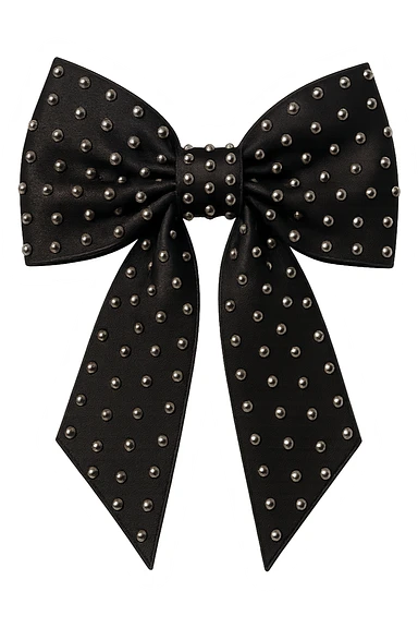 kpop stage bow with metallic studs, edgy and stylish, remove background sticker