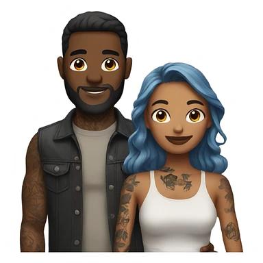 Couple with tattoos  sticker