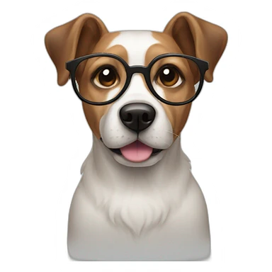 face dog with glasses sticker