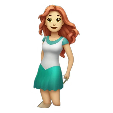 Un fond de la mer avec une sirène sur une piere sticker