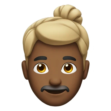 Man with a bun sticker