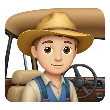 Farmer boy in car interior sticker