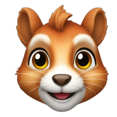 squirrel with bright makeup sticker