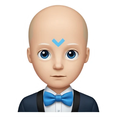 Bald with blue bow tie, balck dress sticker