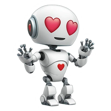 robot doing heart with hands sticker