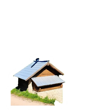 Сделай русскую панельку белого цвета. Она должна быть в виде куба, а также с окнами 3 на 3 на каждом фасаде. Некоторые окна неоново-розовые. Сверху окна нет sticker