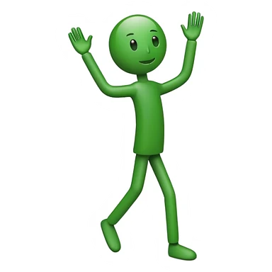 Green stick figure sticker