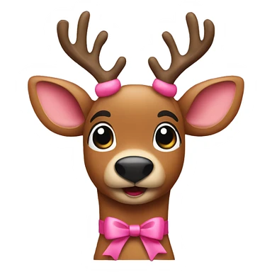 Rudolph with pink bow sticker