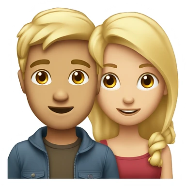 een jongen en een meisje die allebei blond zij.mn sticker