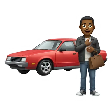 Guy selling car sticker